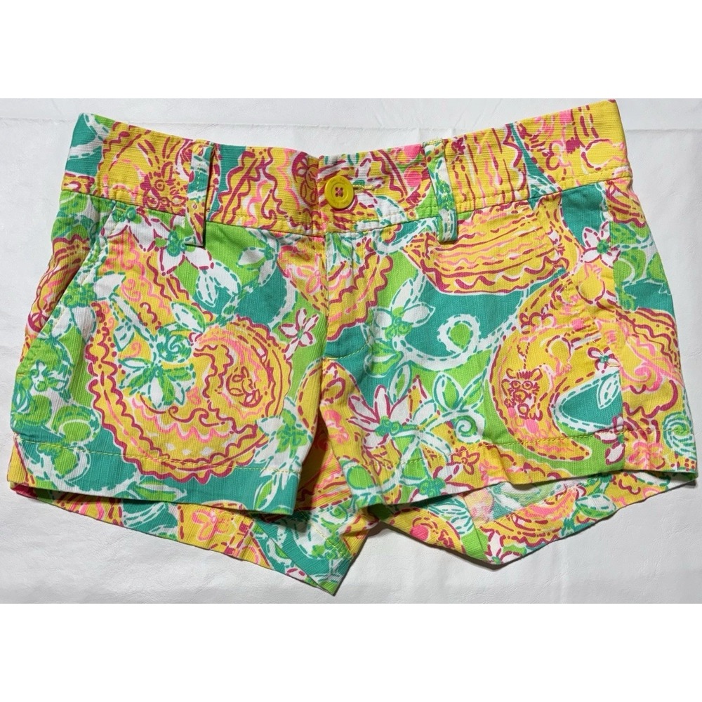 Lilly Pulitzer Women's The Walsh Short Mid Rise Paisley Chino Shorts Size 0